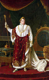 Napoleón I en gran traje de coronación (1805). François Gerard. Museo Nacional Château de Versailles, Versailles