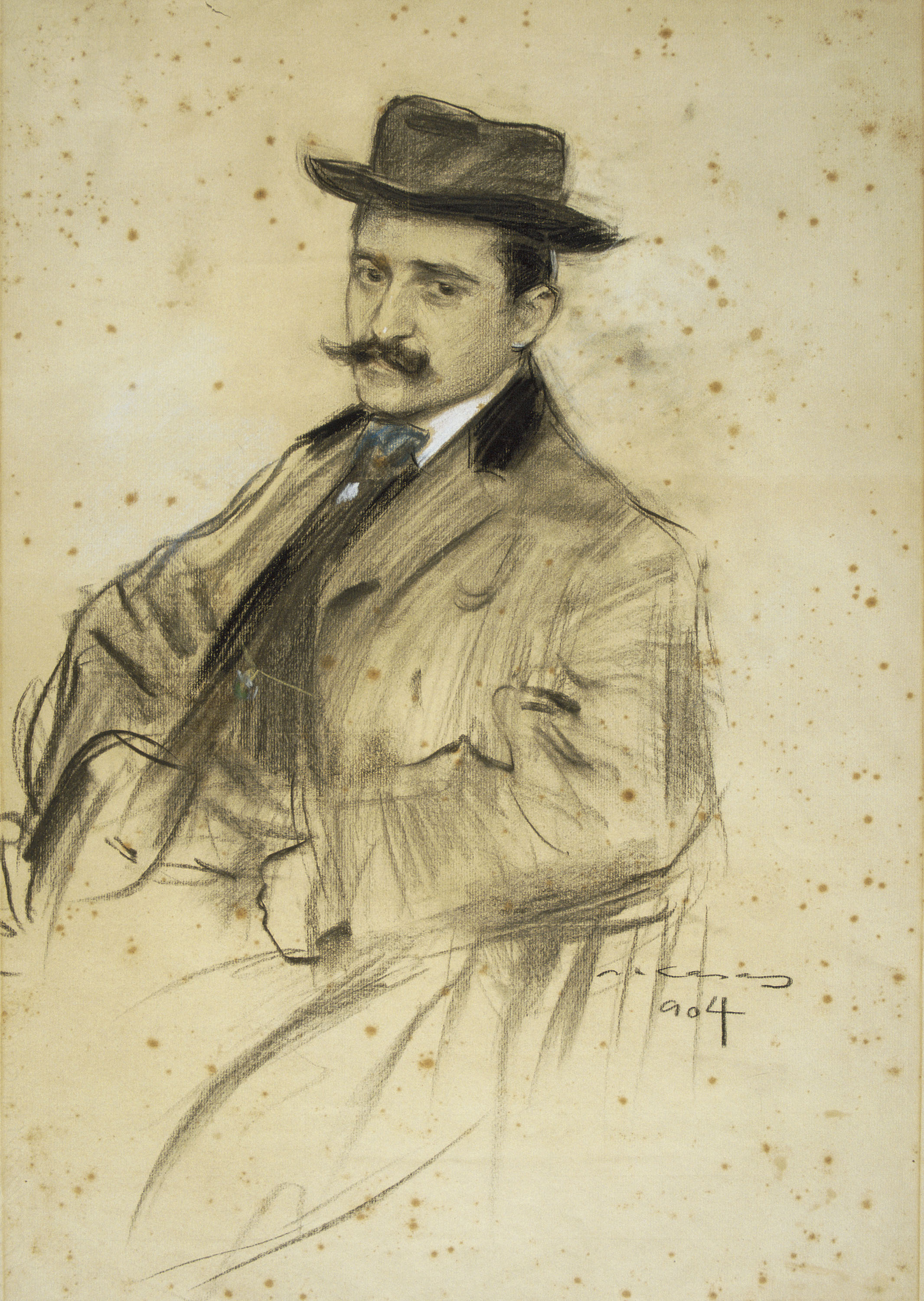 Retrato de Oleguer Junyent (1904) por Ramon Casas (MNAC, Barcelona)